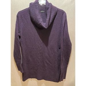 Moda International Womens Turtle Neck Sweater Size Large Plum B2